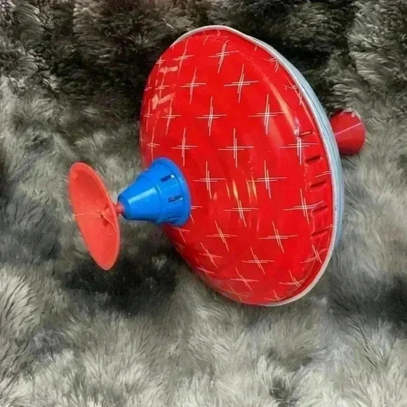 Vintage Large Metal Tin Toy  Spinning Top Toy - Picture 9 of 17